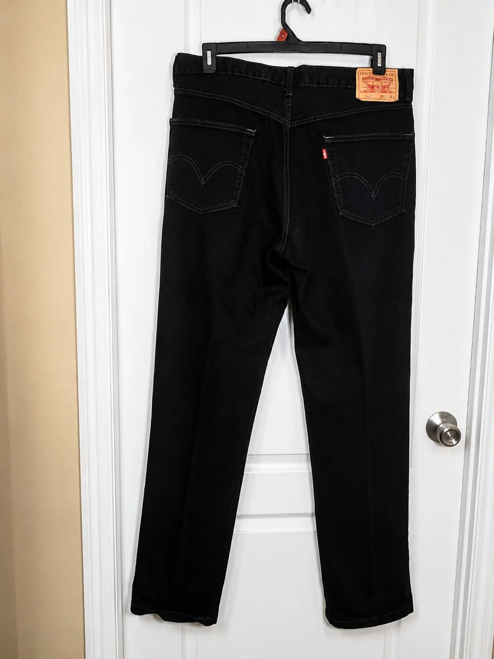 Levi's Men's Relaxed Straight Black Denim Jeans Pre-owned 36/34